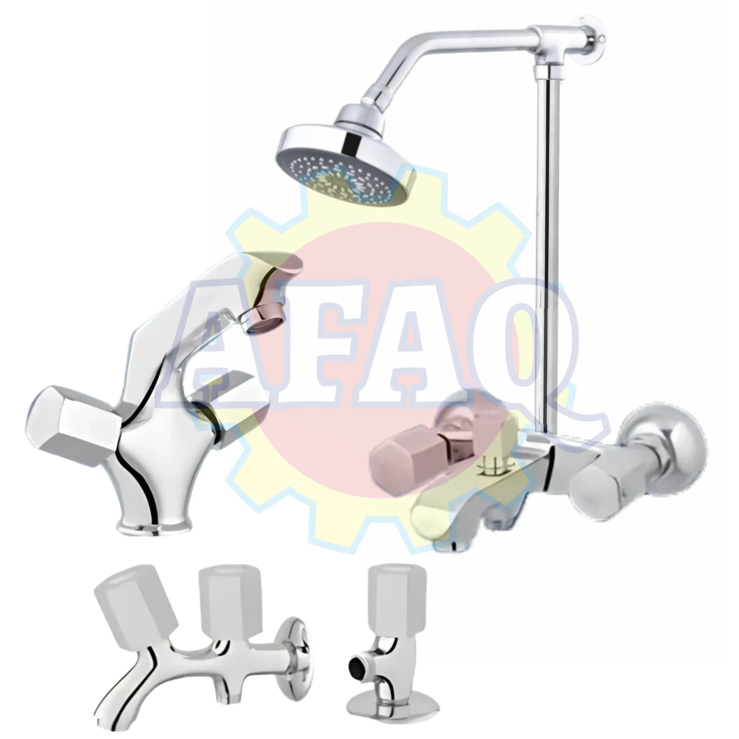 Two Knobs Bathroom Shower Set